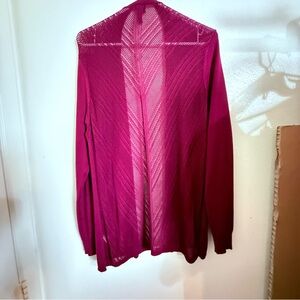 Maurices Fuchsia Open Knit Cardigan